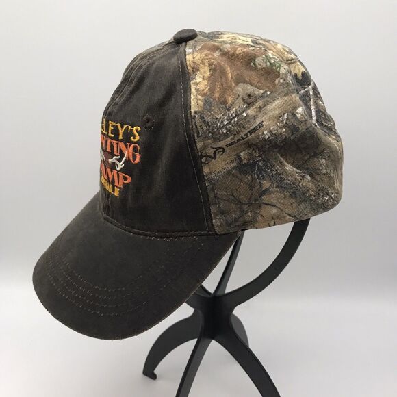 Outdoor Cap Camo Ball Cap Pelley's Hunting Camp Oiled Brim Snapback Realtree Hat - Picture 4 of 9